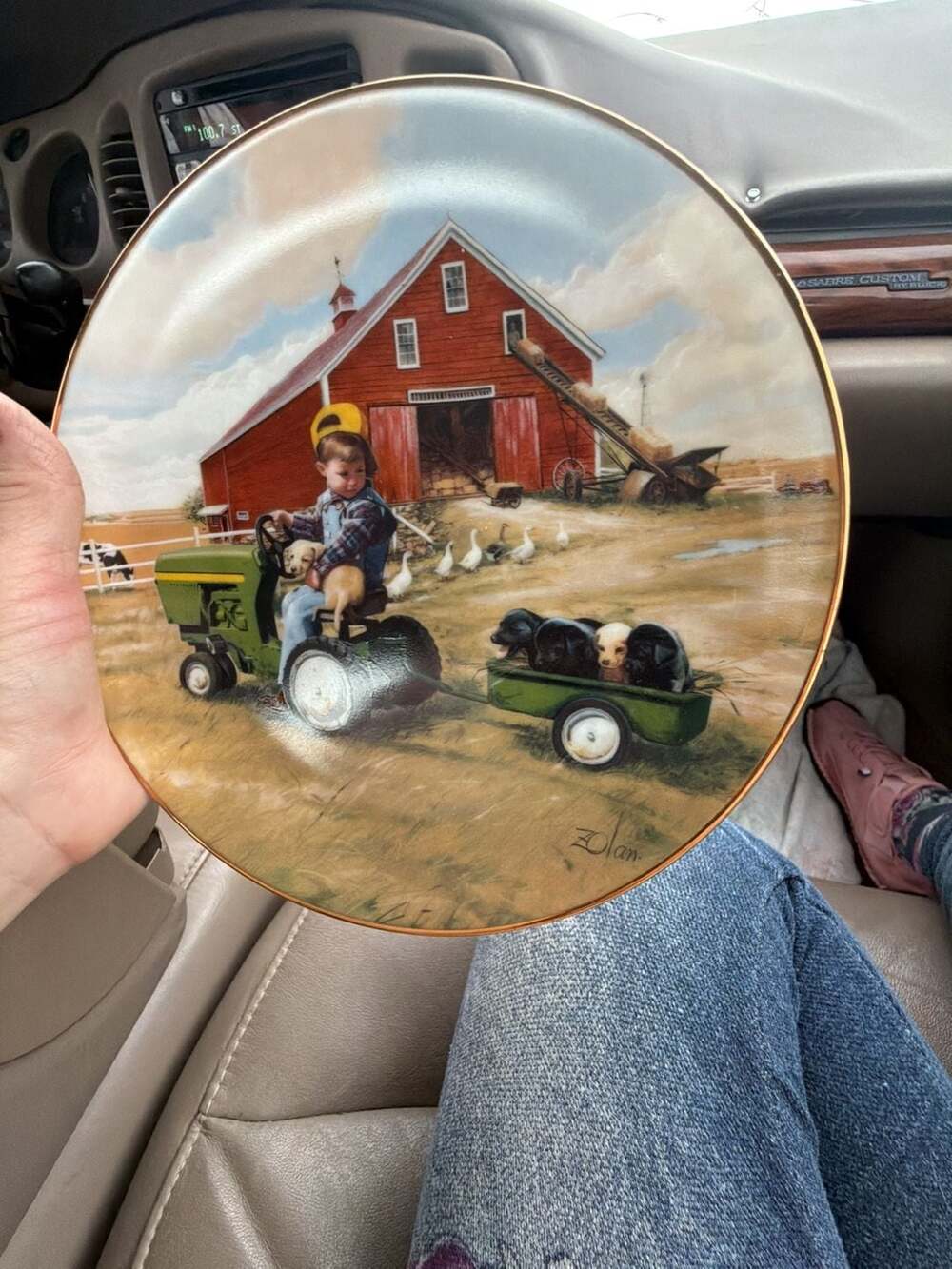Danbury Mint 'Tractor Ride' Collector Plate from Little Farmhands Collection by
